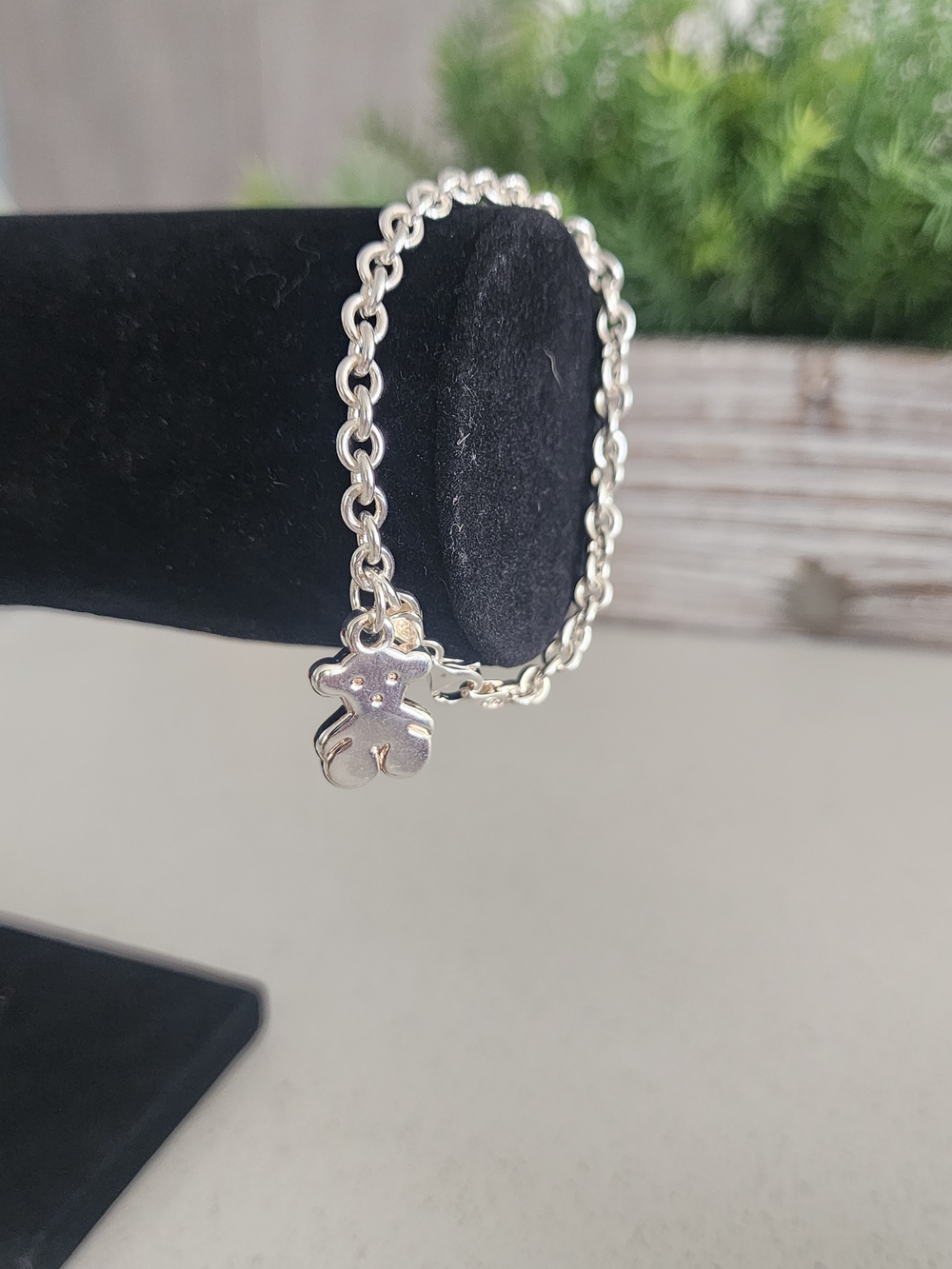 Tous Silver Teddy Bear Charm Bracelet - Silver Tone